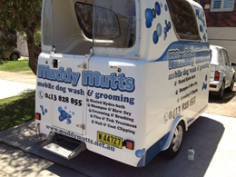 Mobile dog hot sale washing service